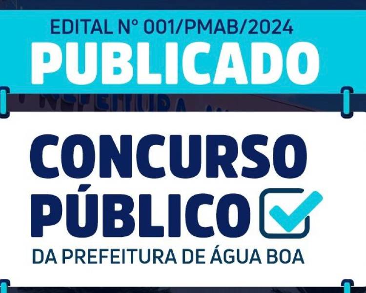 Prefeitura de Água Boa realiza Concurso Público com 262 vagas; confira o edital