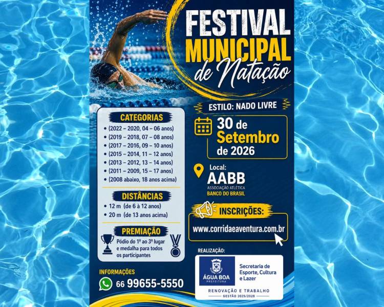 Festival Municipal de Natação está com inscrições abertas