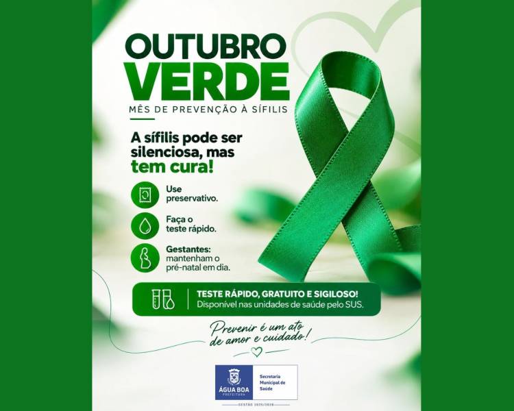 Outubro Verde reforça a importância da prevenção e do diagnóstico precoce da sífilis